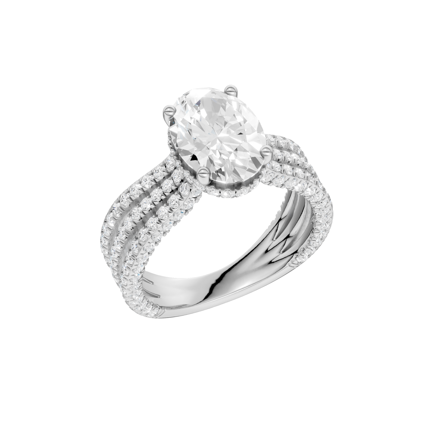 4.00ct Oval Certified Lab Diamond Ring