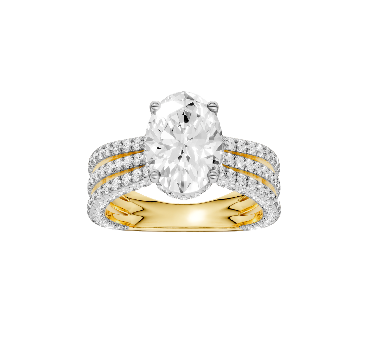 4.00ct Oval Certified Lab Diamond Ring
