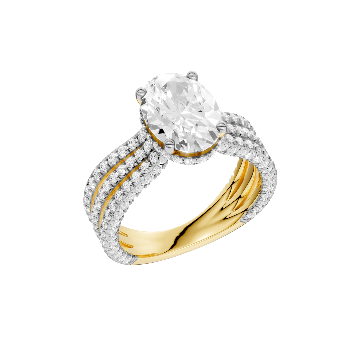 4.00ct Oval Certified Lab Diamond Ring