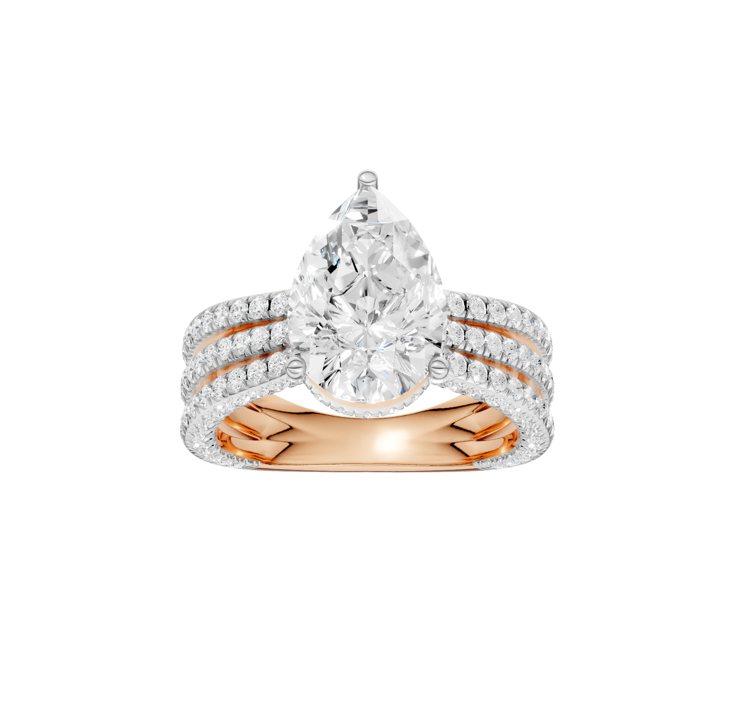 4.00ct Pear Certified Lab Diamond Ring