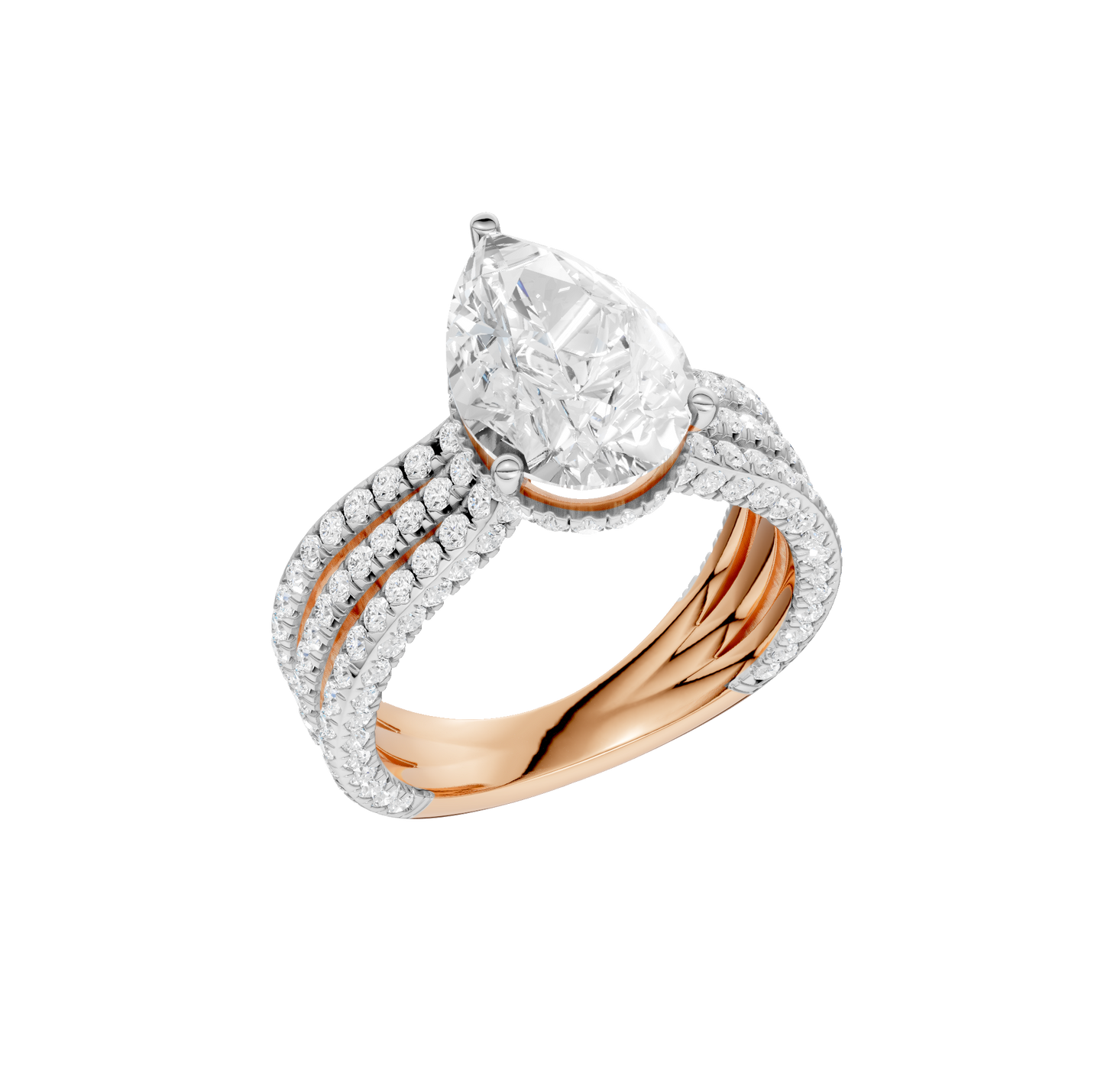 4.00ct Pear Certified Lab Diamond Ring
