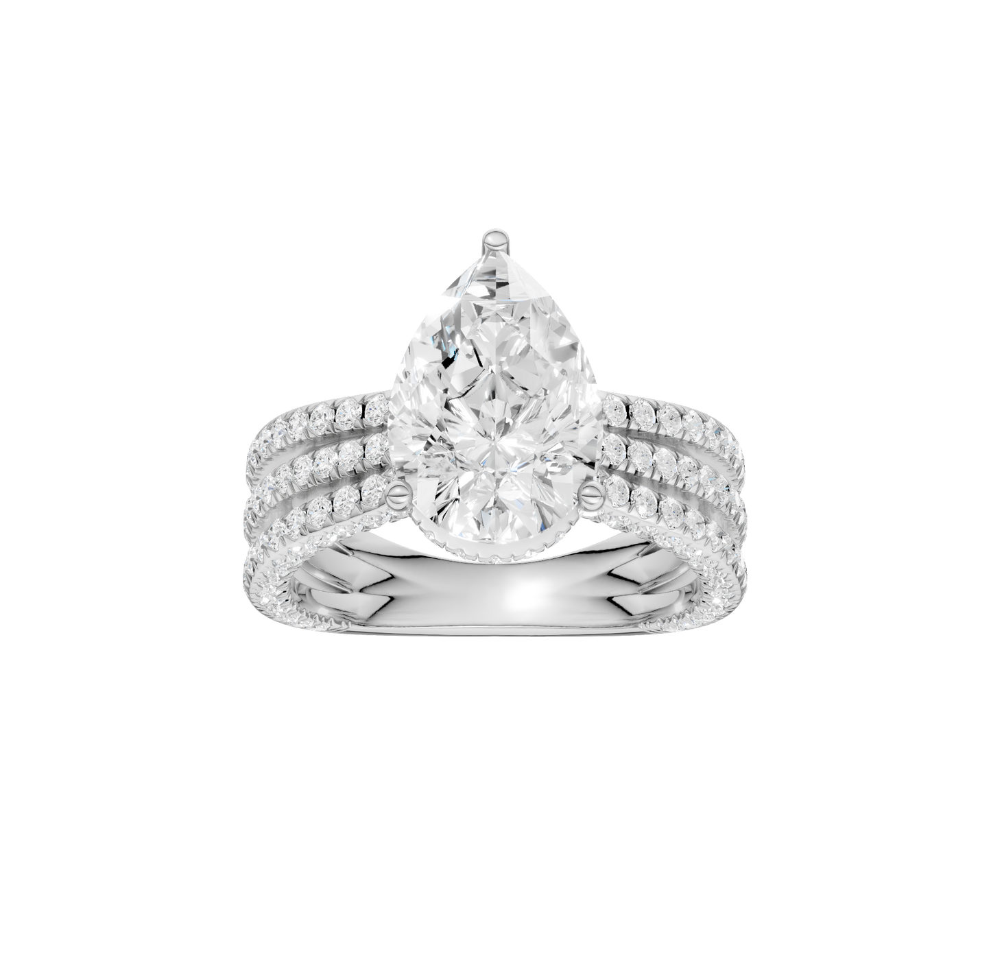 4.00ct Pear Certified Lab Diamond Ring