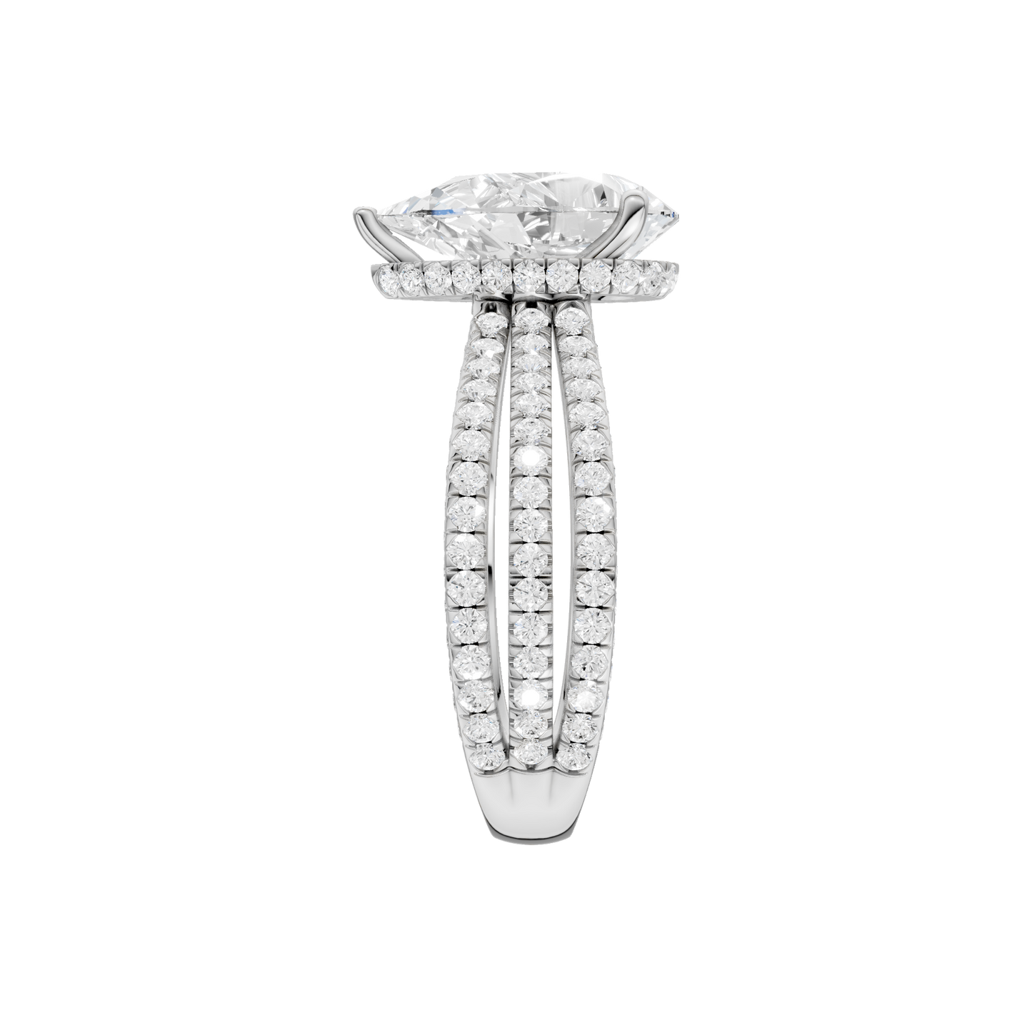4.00ct Pear Certified Lab Diamond Ring