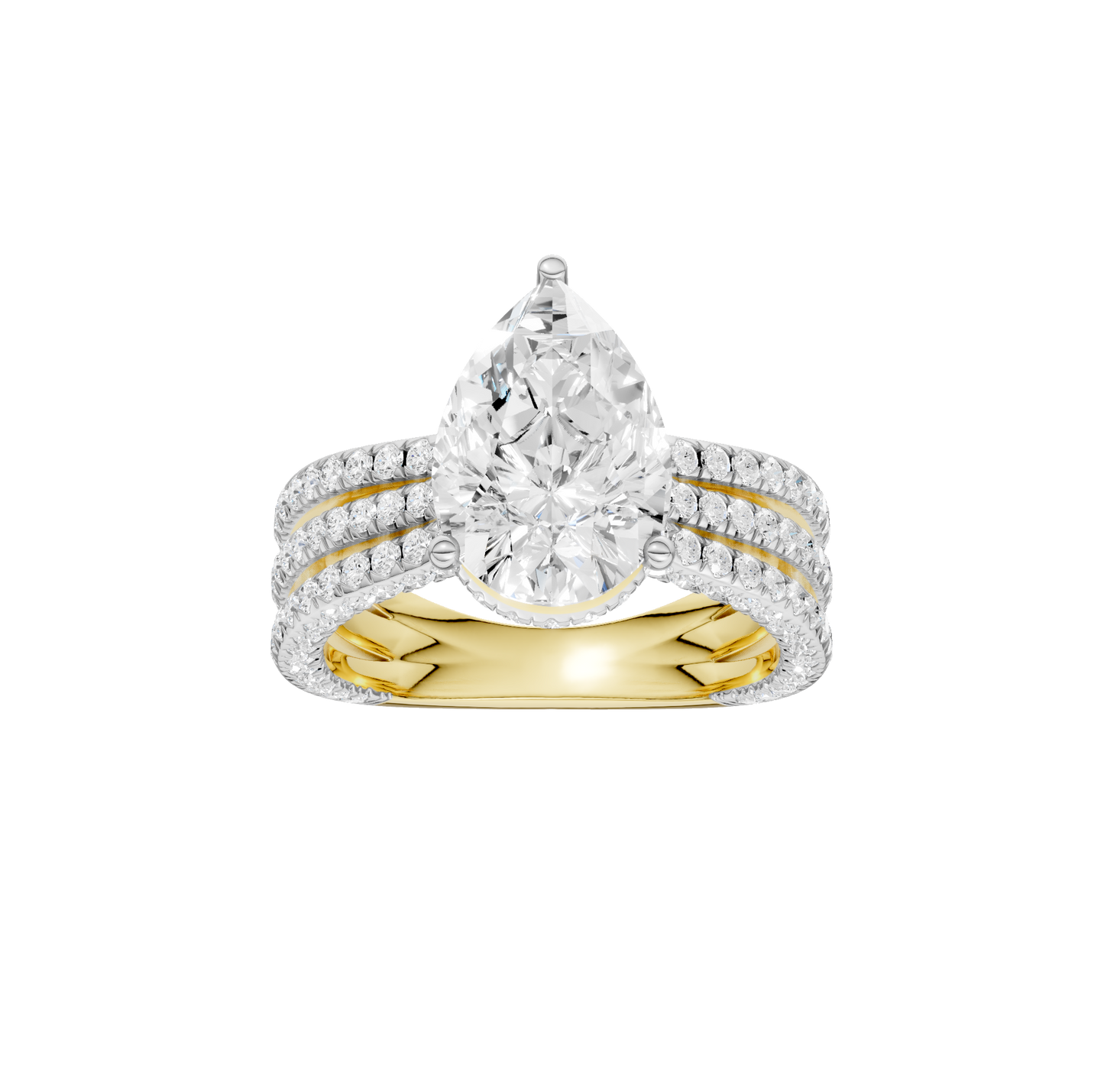 4.00ct Pear Certified Lab Diamond Ring