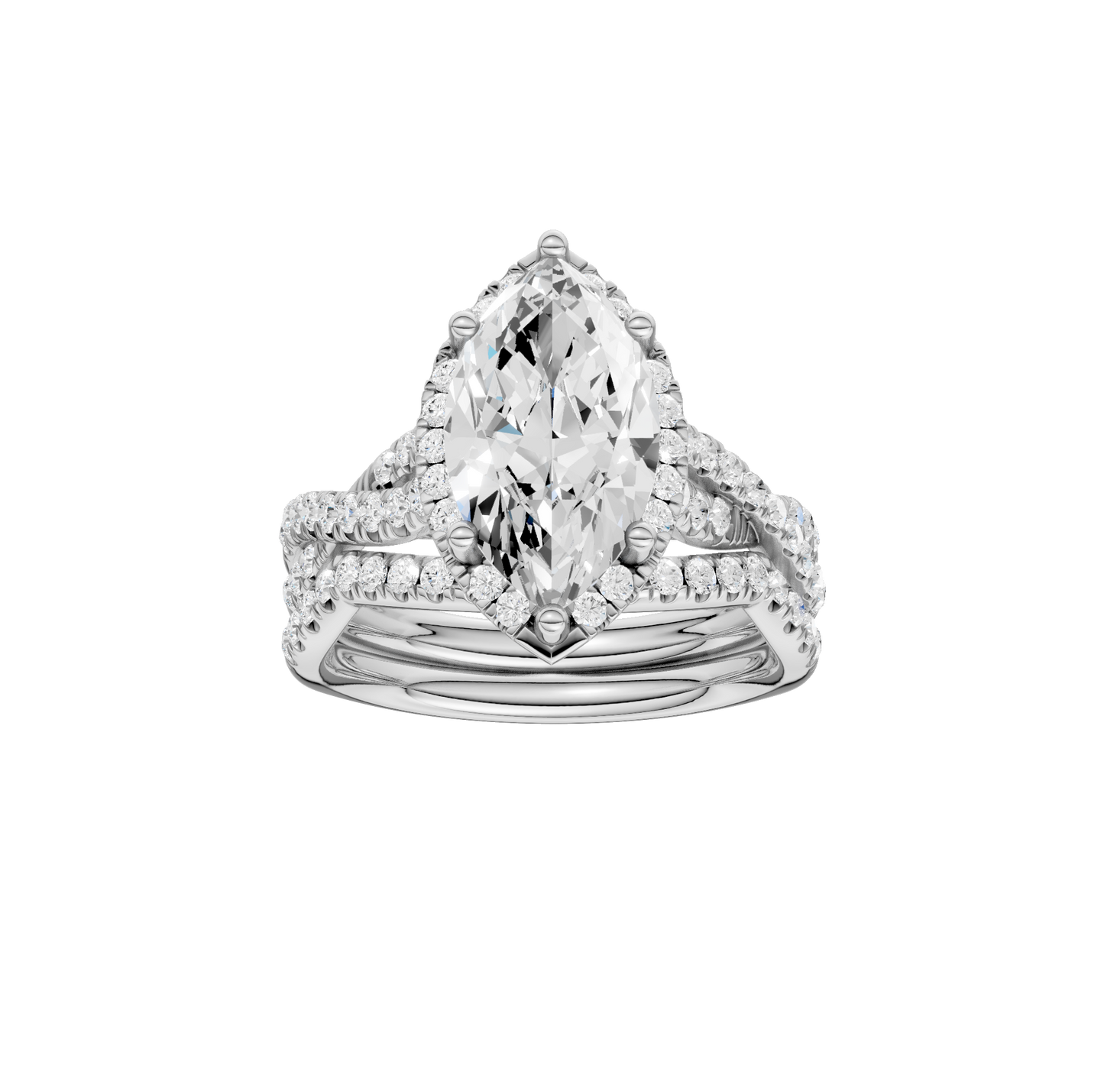 3.60ct Marquise Certified Lab Diamond Ring