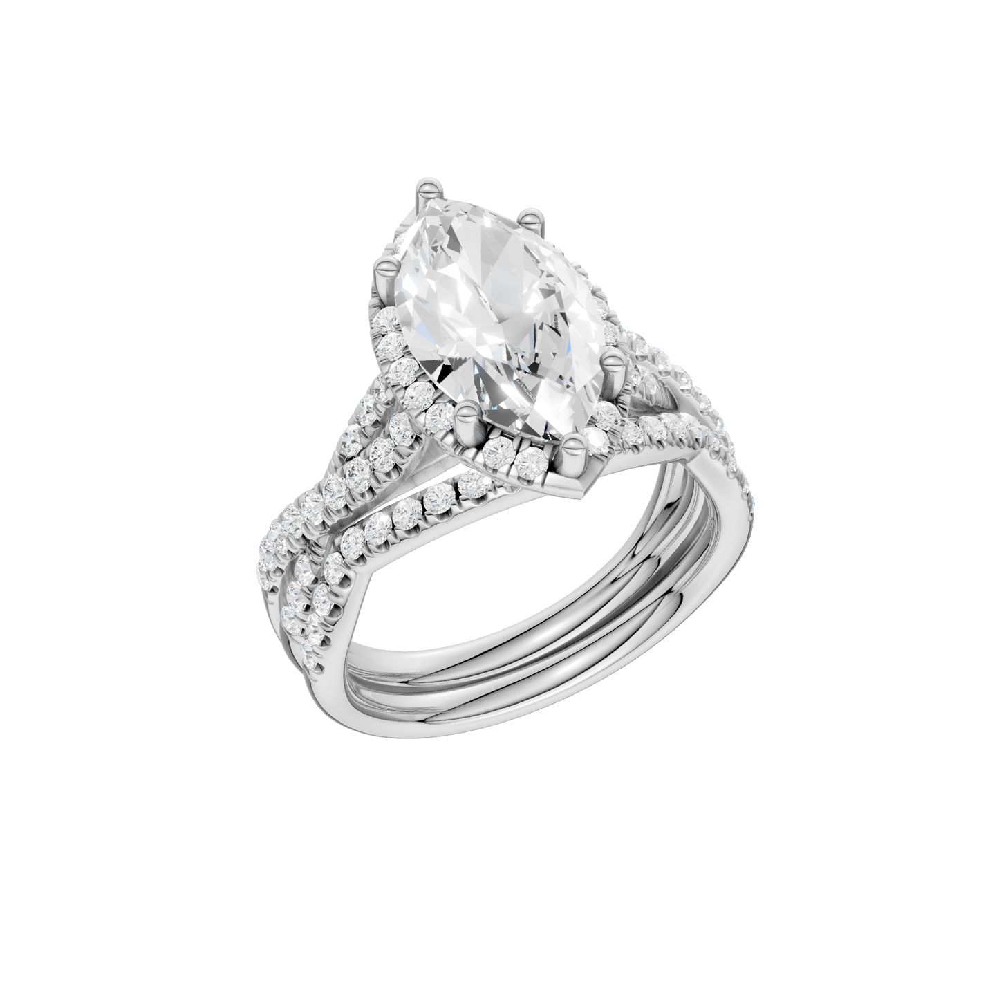 3.60ct Marquise Certified Lab Diamond Ring