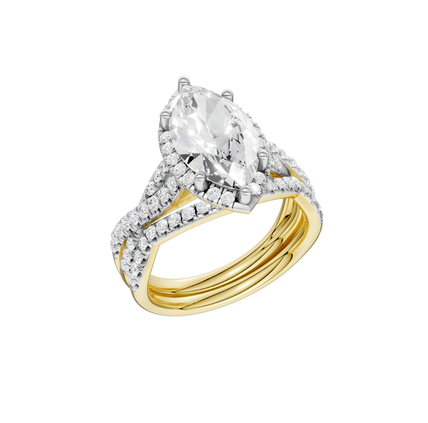 3.60ct Marquise Certified Lab Diamond Ring