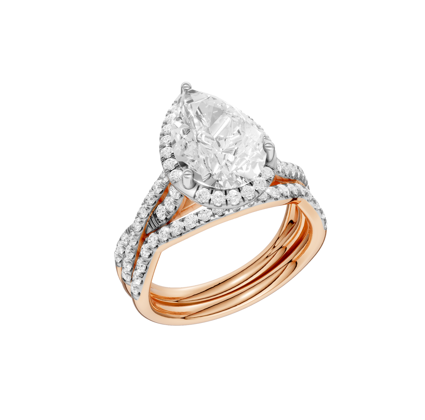 3.60ct Pear Certified Lab Diamond Ring