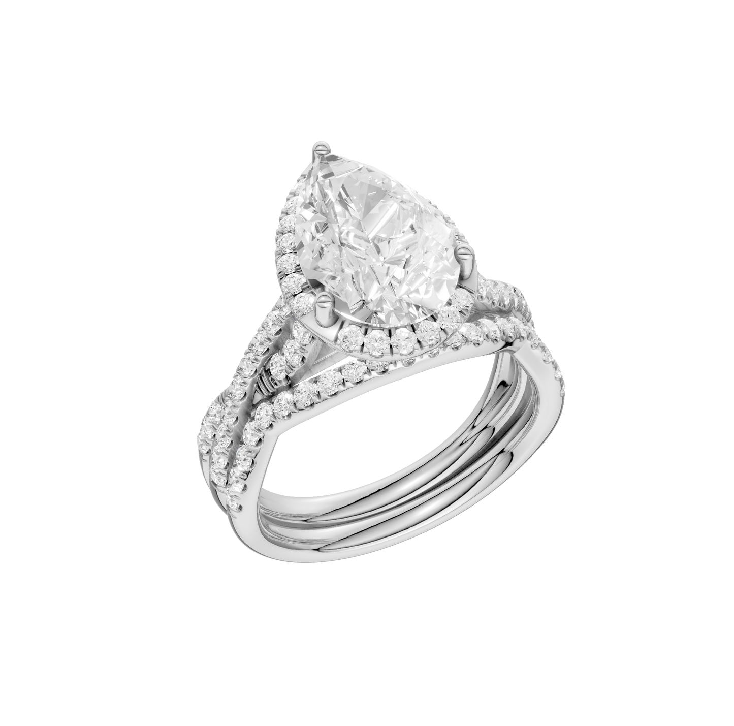 3.60ct Pear Certified Lab Diamond Ring
