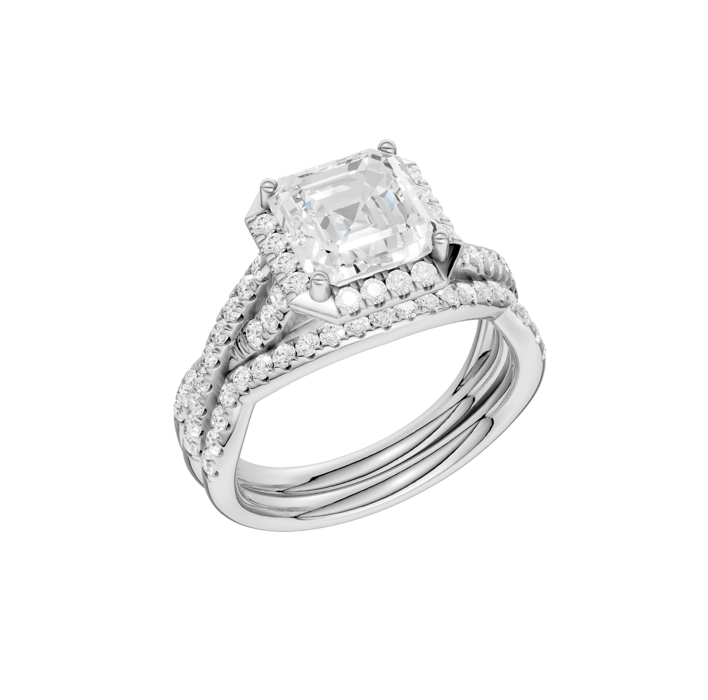 3.60ct Asscher Certified Lab Diamond Ring