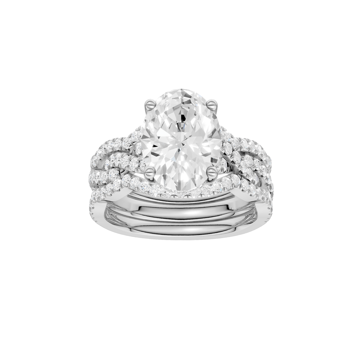 3.75ct Oval Certified Lab Diamond Ring