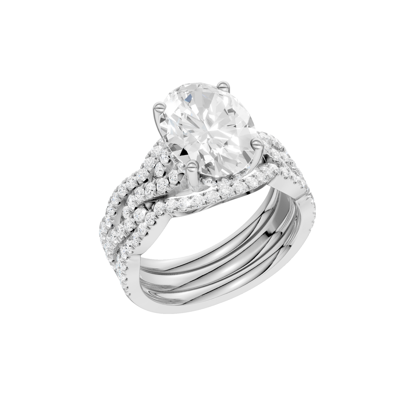 3.75ct Oval Certified Lab Diamond Ring