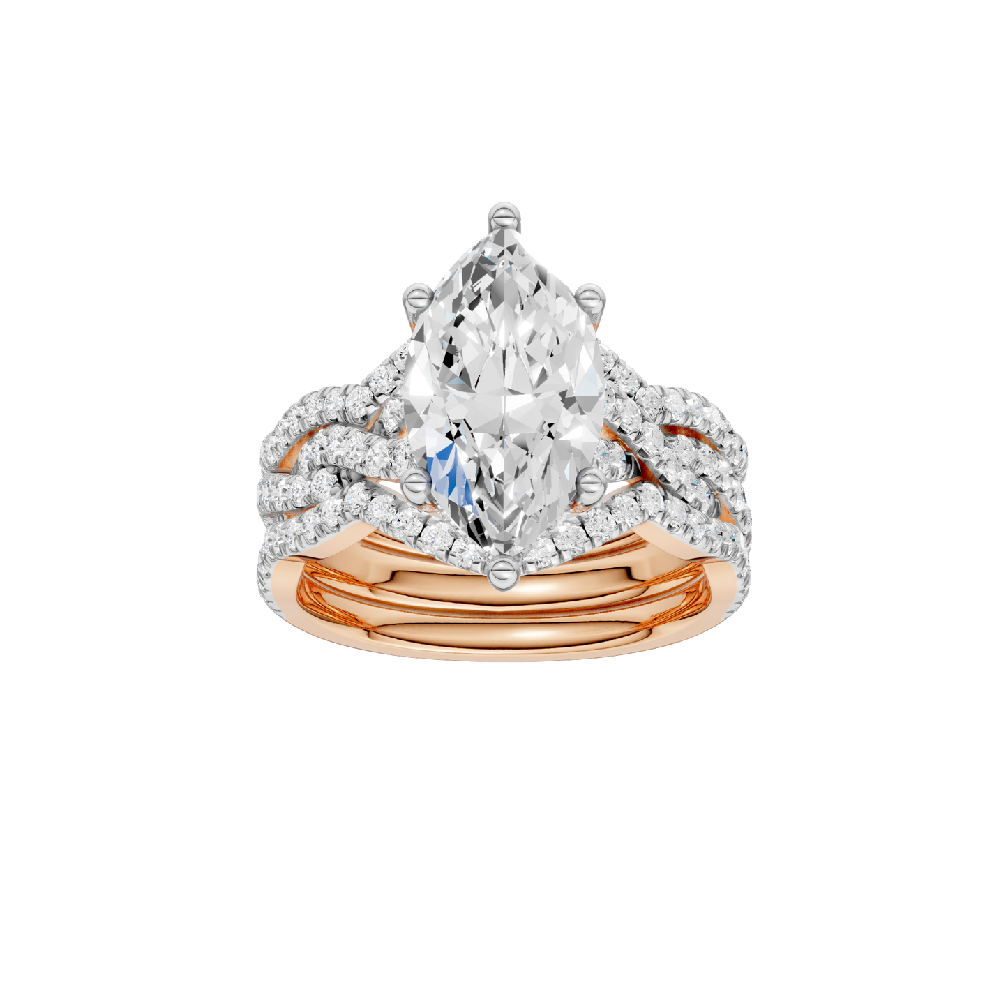 3.75ct Marquise Certified Lab Diamond Ring