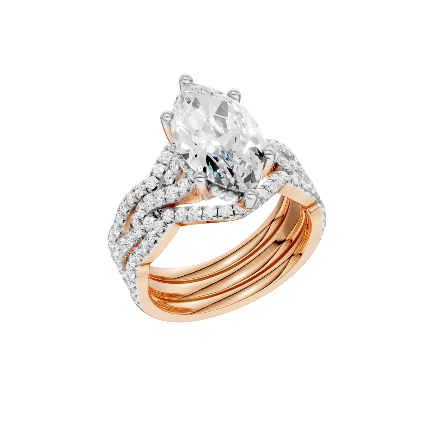 3.75ct Marquise Certified Lab Diamond Ring