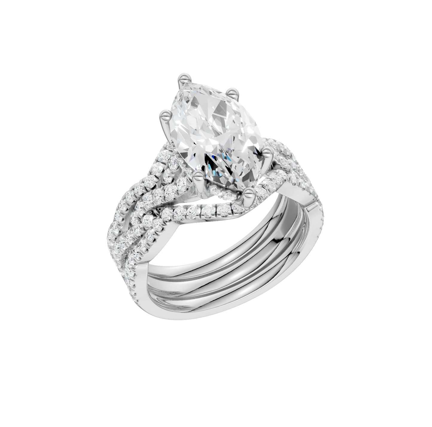 3.75ct Marquise Certified Lab Diamond Ring