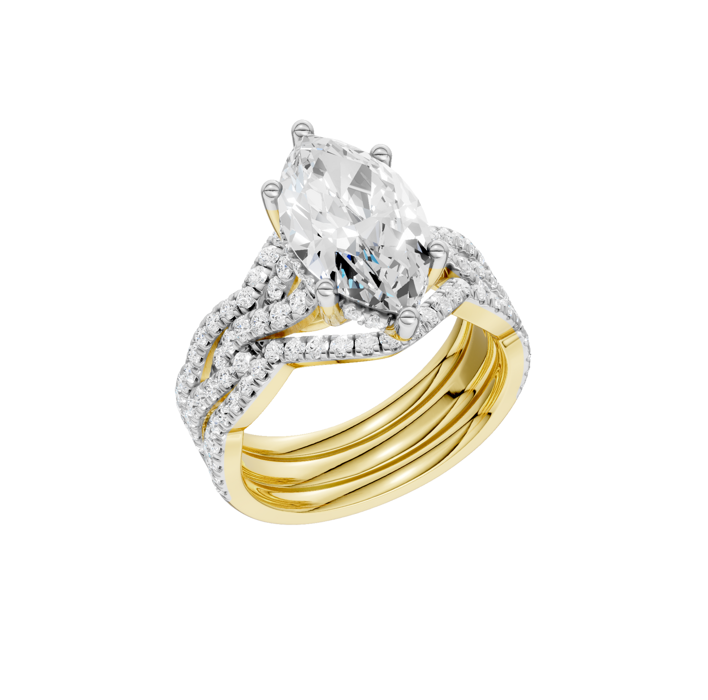 3.75ct Marquise Certified Lab Diamond Ring