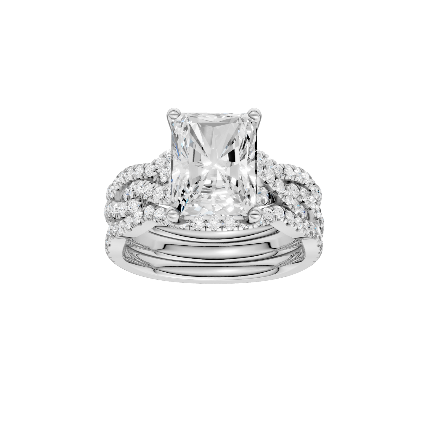 3.75ct Radiant Certified Lab Diamond Ring