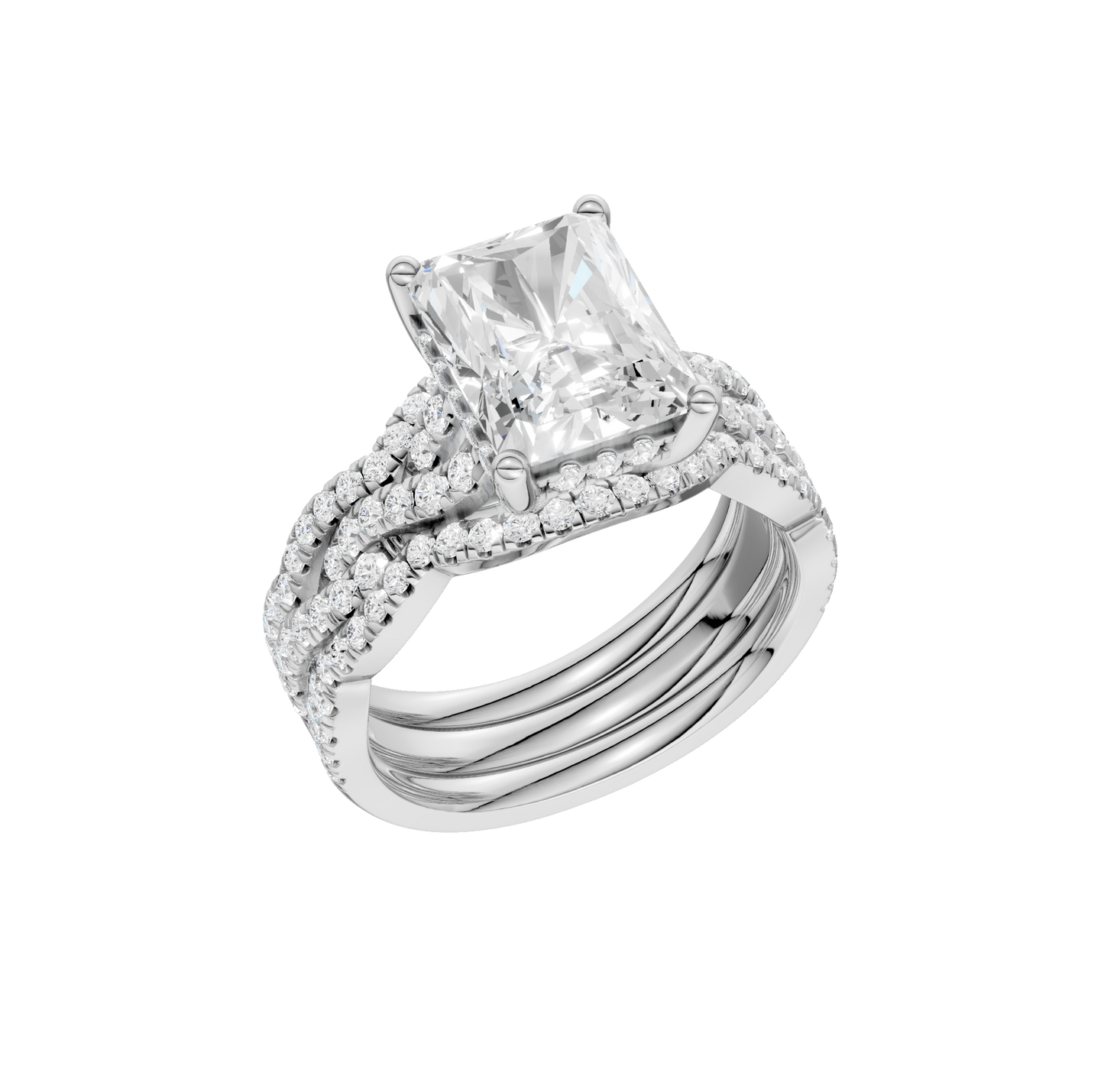 3.75ct Radiant Certified Lab Diamond Ring