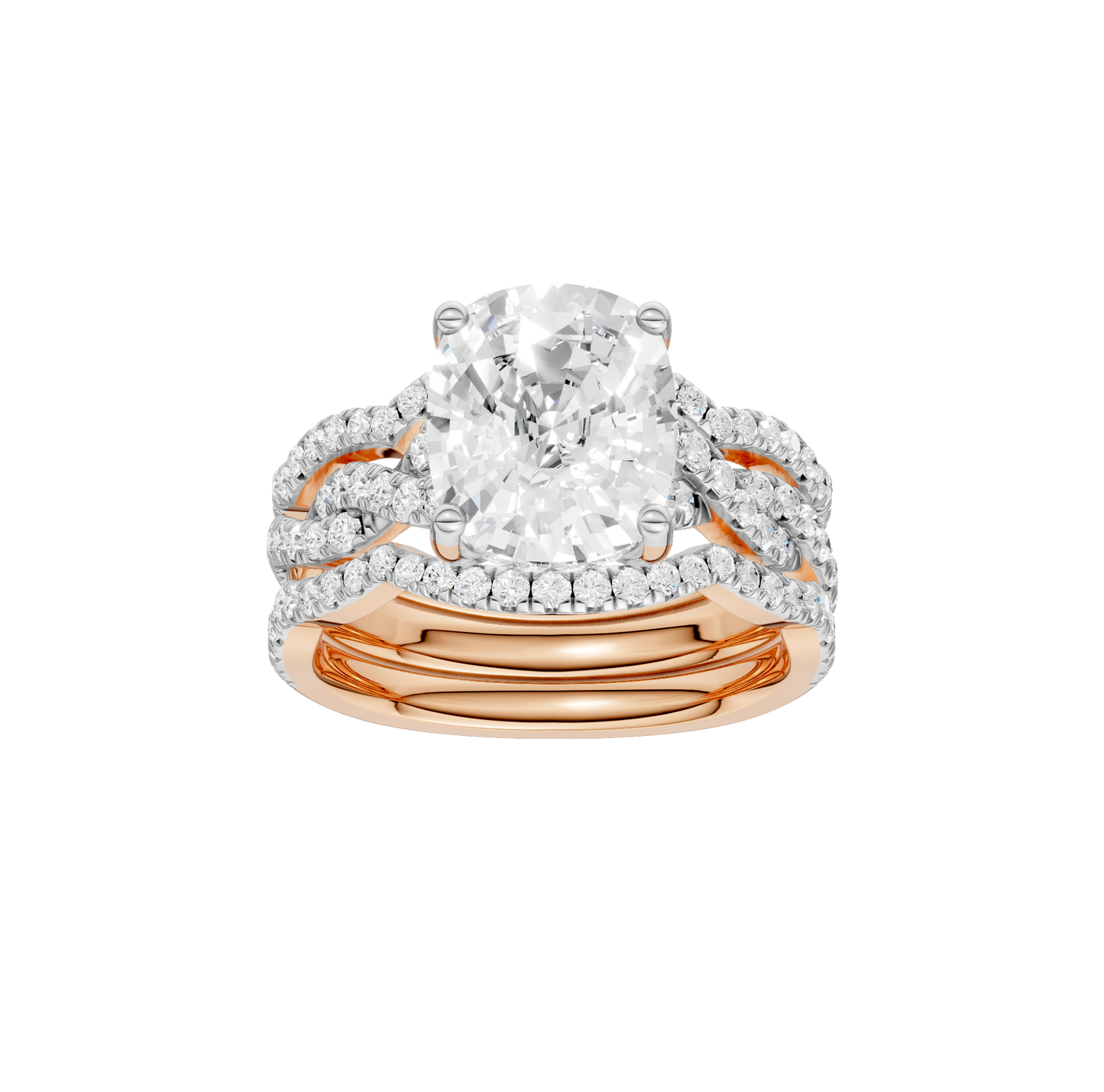 3.75ct Elongated Cushion Certified Lab Diamond Ring