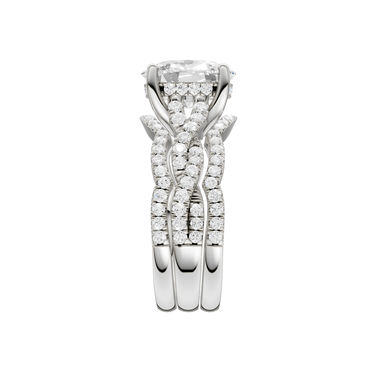 3.75ct Elongated Cushion Certified Lab Diamond Ring