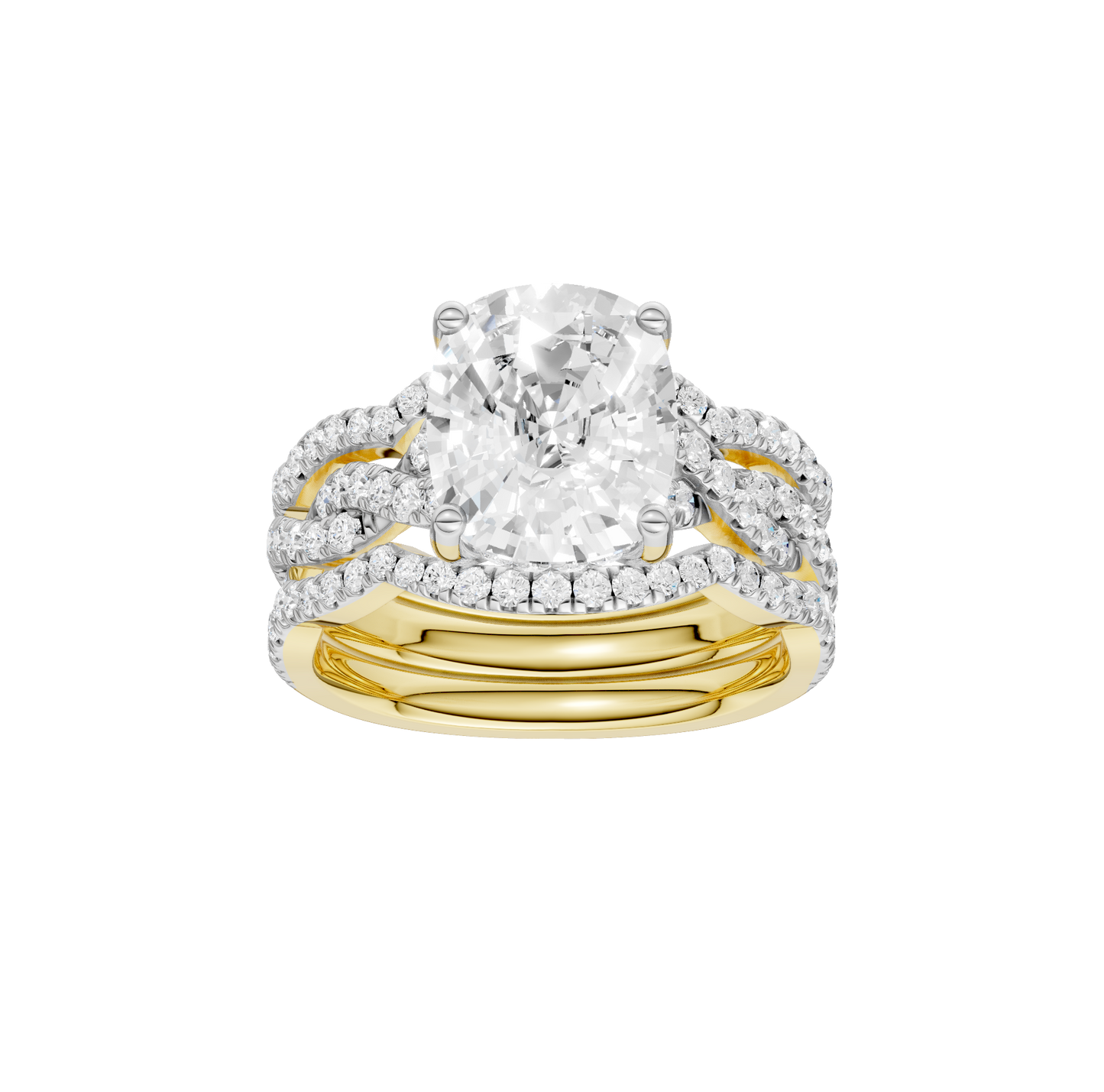 3.75ct Elongated Cushion Certified Lab Diamond Ring