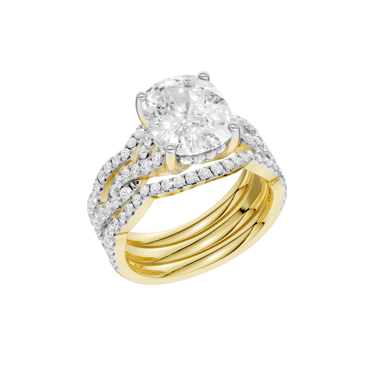 3.75ct Elongated Cushion Certified Lab Diamond Ring