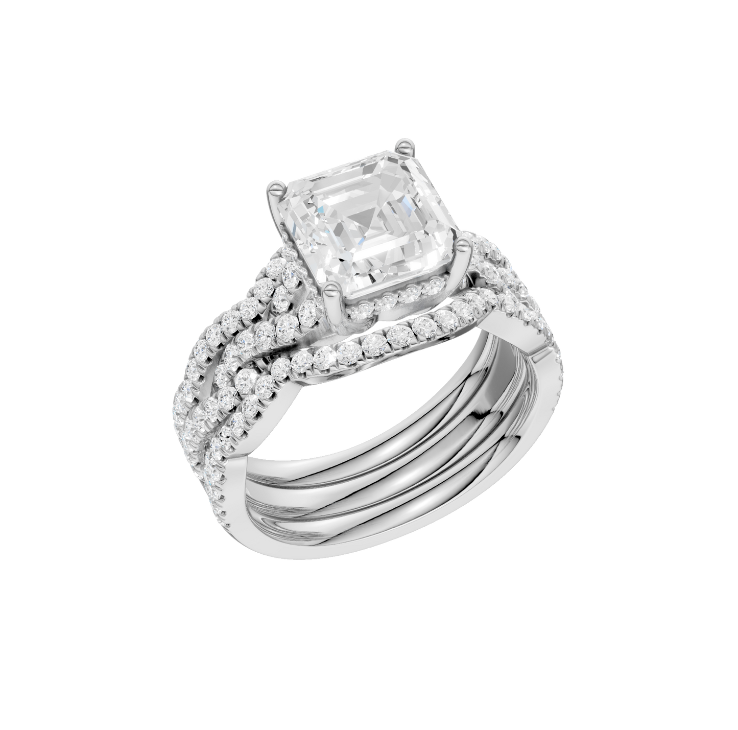 3.75ct Asscher Certified Lab Diamond Ring