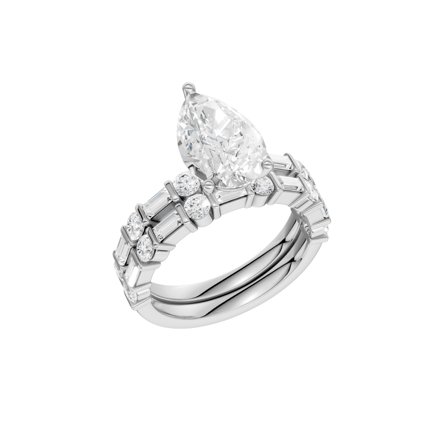 3.00ct Pear Certified Lab Diamond Ring