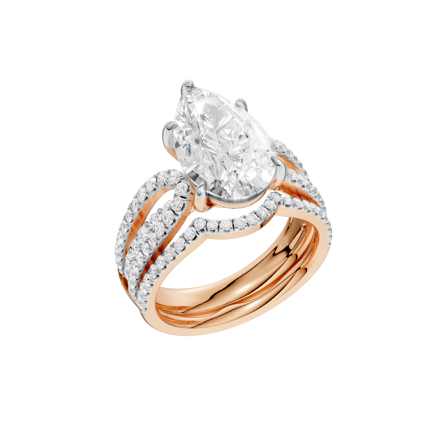 4.75ct Pear Certified Lab Diamond Ring