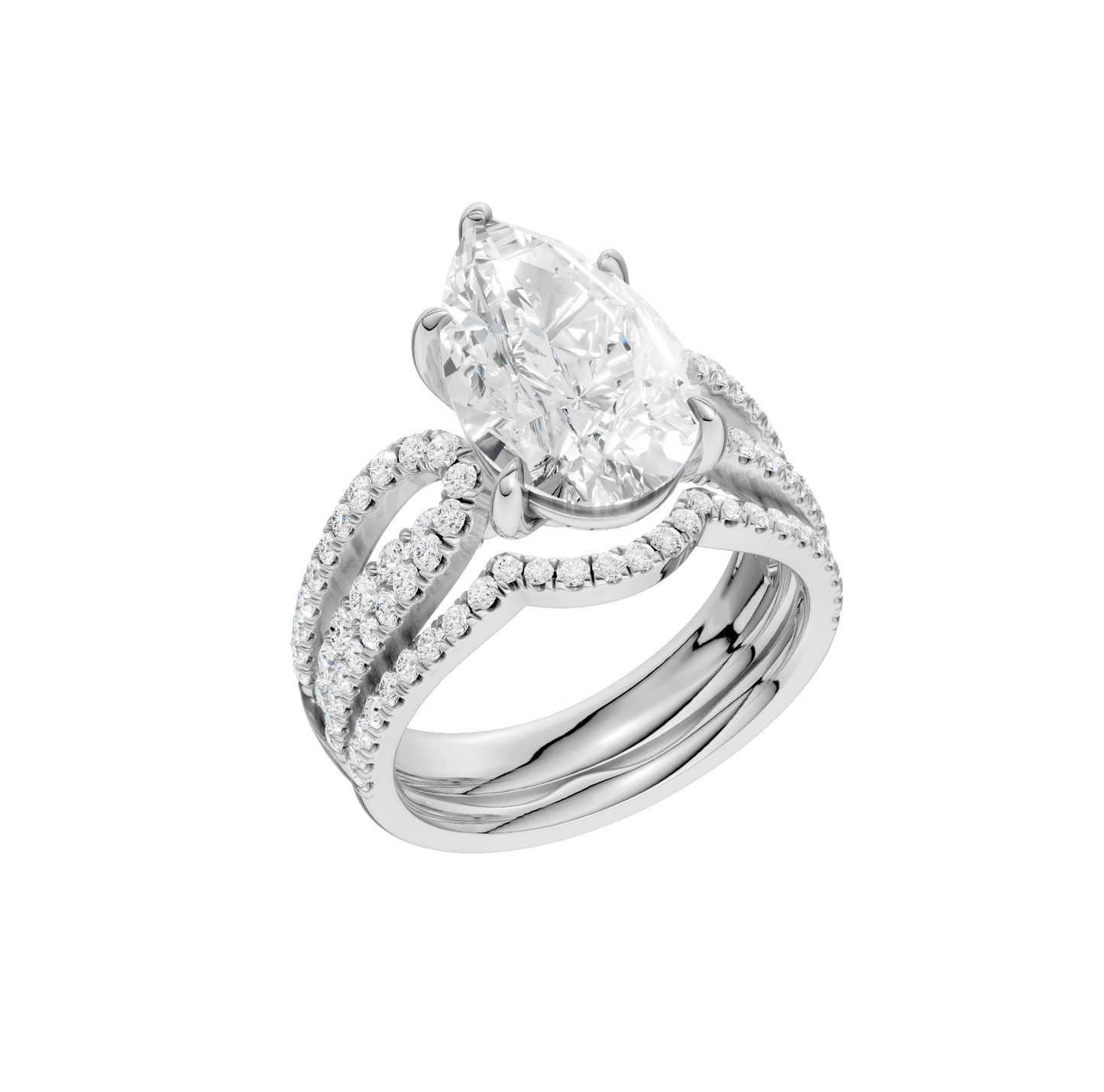 4.75ct Pear Certified Lab Diamond Ring