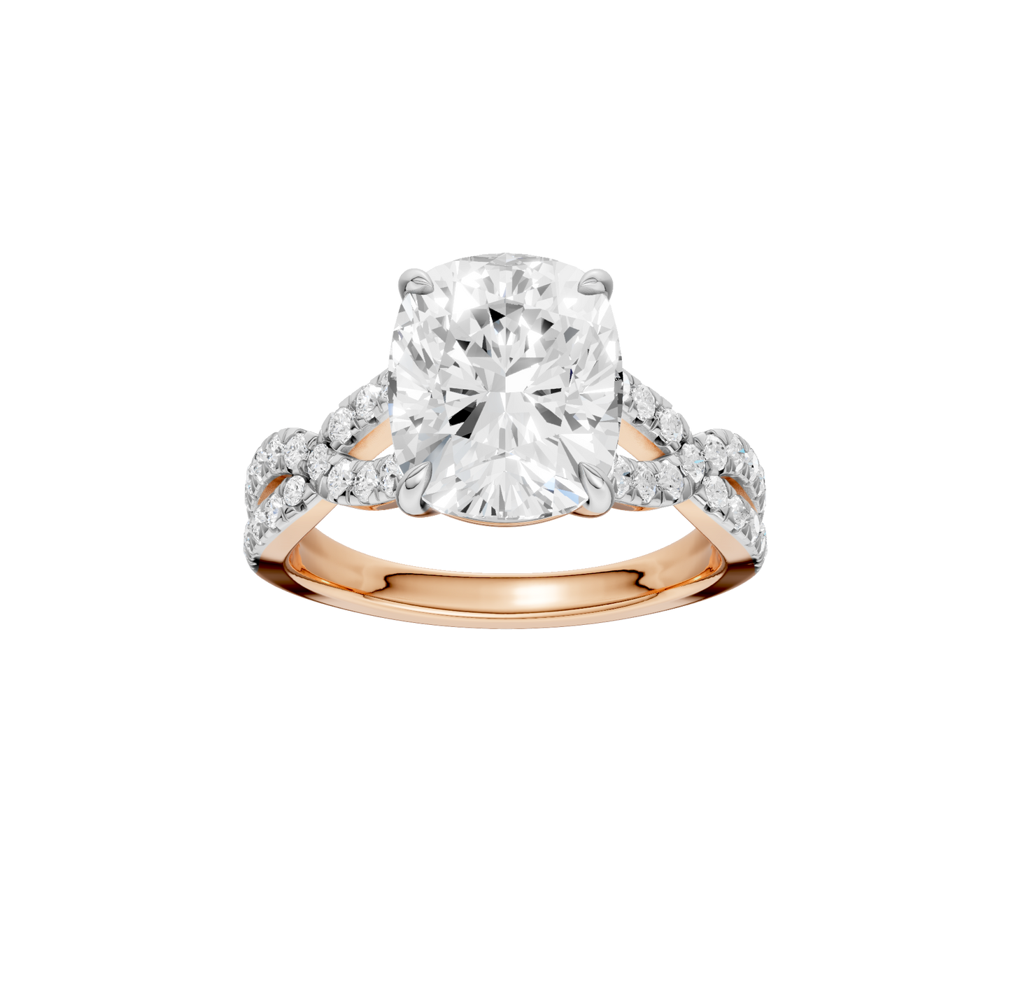 4.33ct Elongated Cushion Certified Lab Diamond Ring