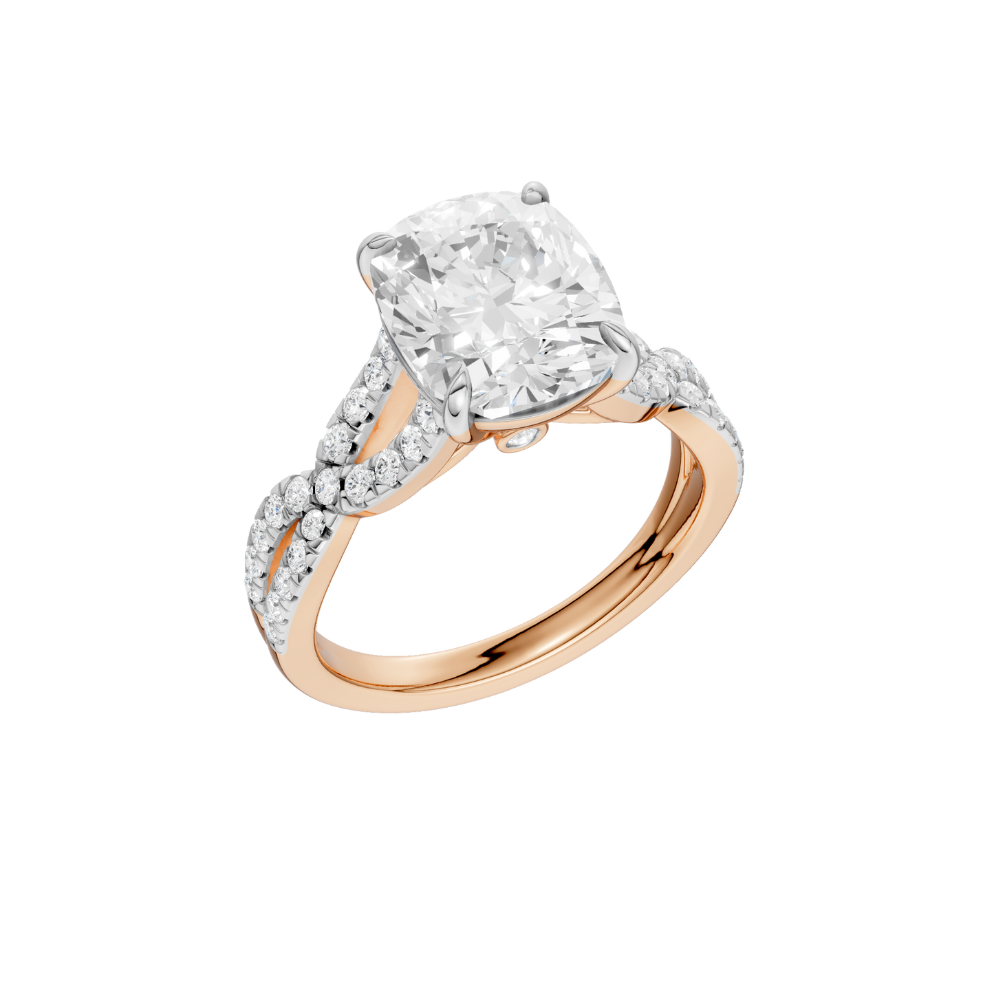 4.33ct Elongated Cushion Certified Lab Diamond Ring
