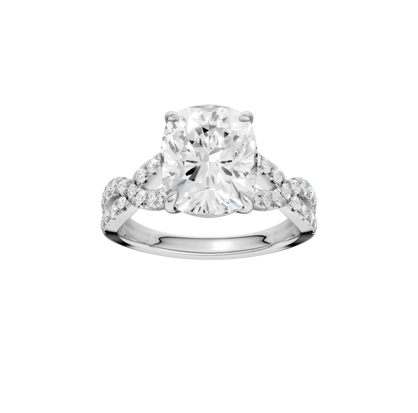 4.33ct Elongated Cushion Certified Lab Diamond Ring