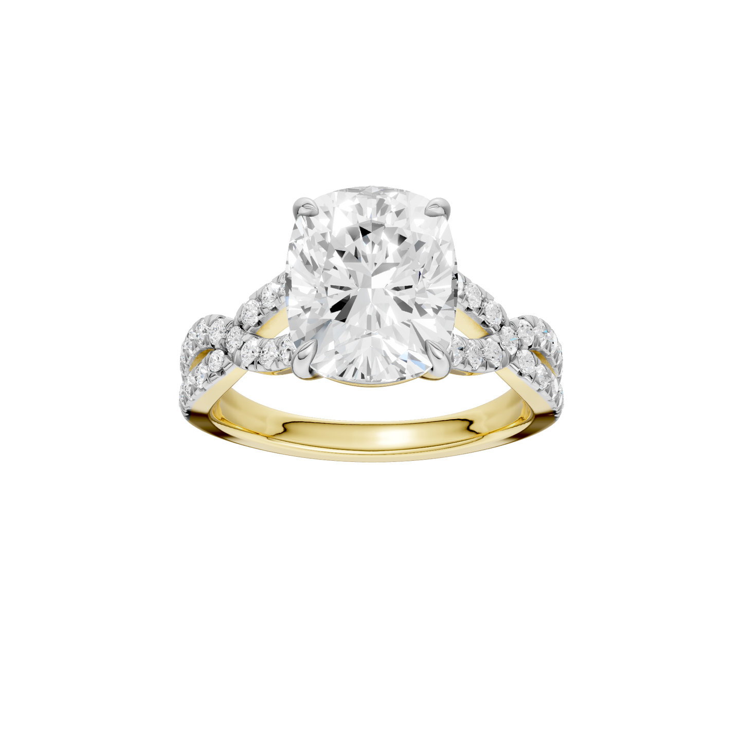 4.33ct Elongated Cushion Certified Lab Diamond Ring