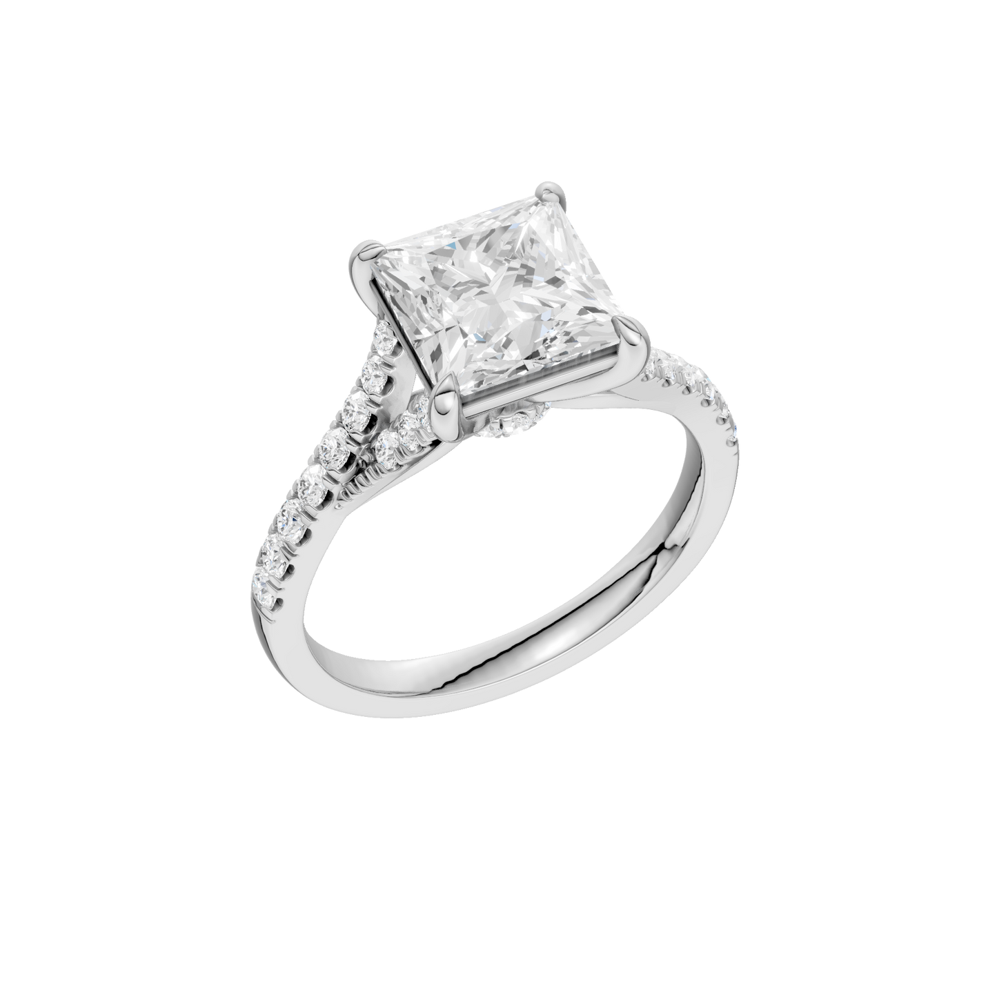 3.33ct Princess Certified Lab Diamond Ring