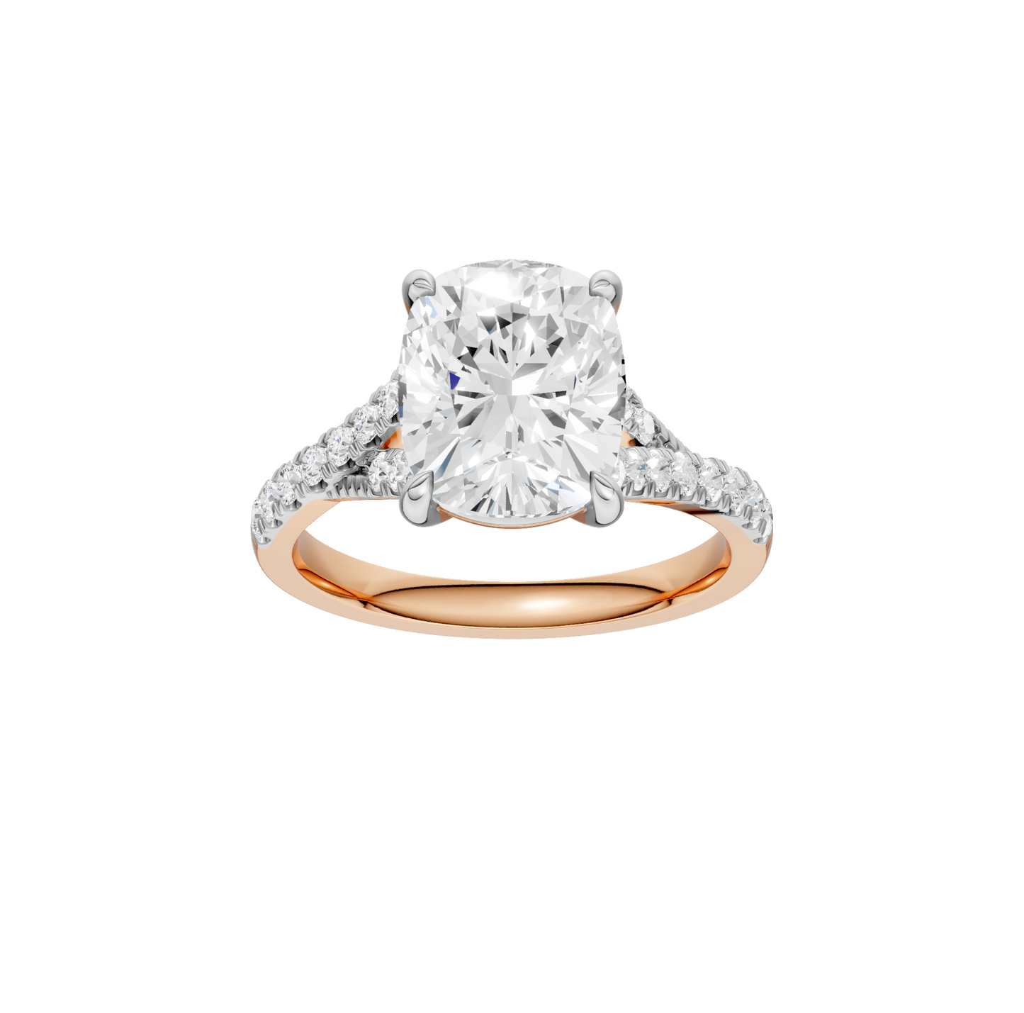 3.33ct Elongated Cushion Certified Lab Diamond Ring