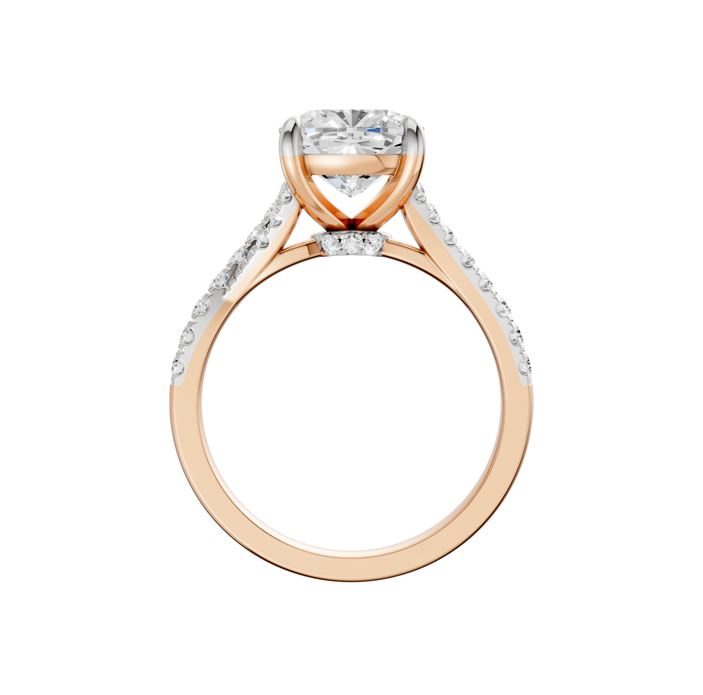 3.33ct Elongated Cushion Certified Lab Diamond Ring