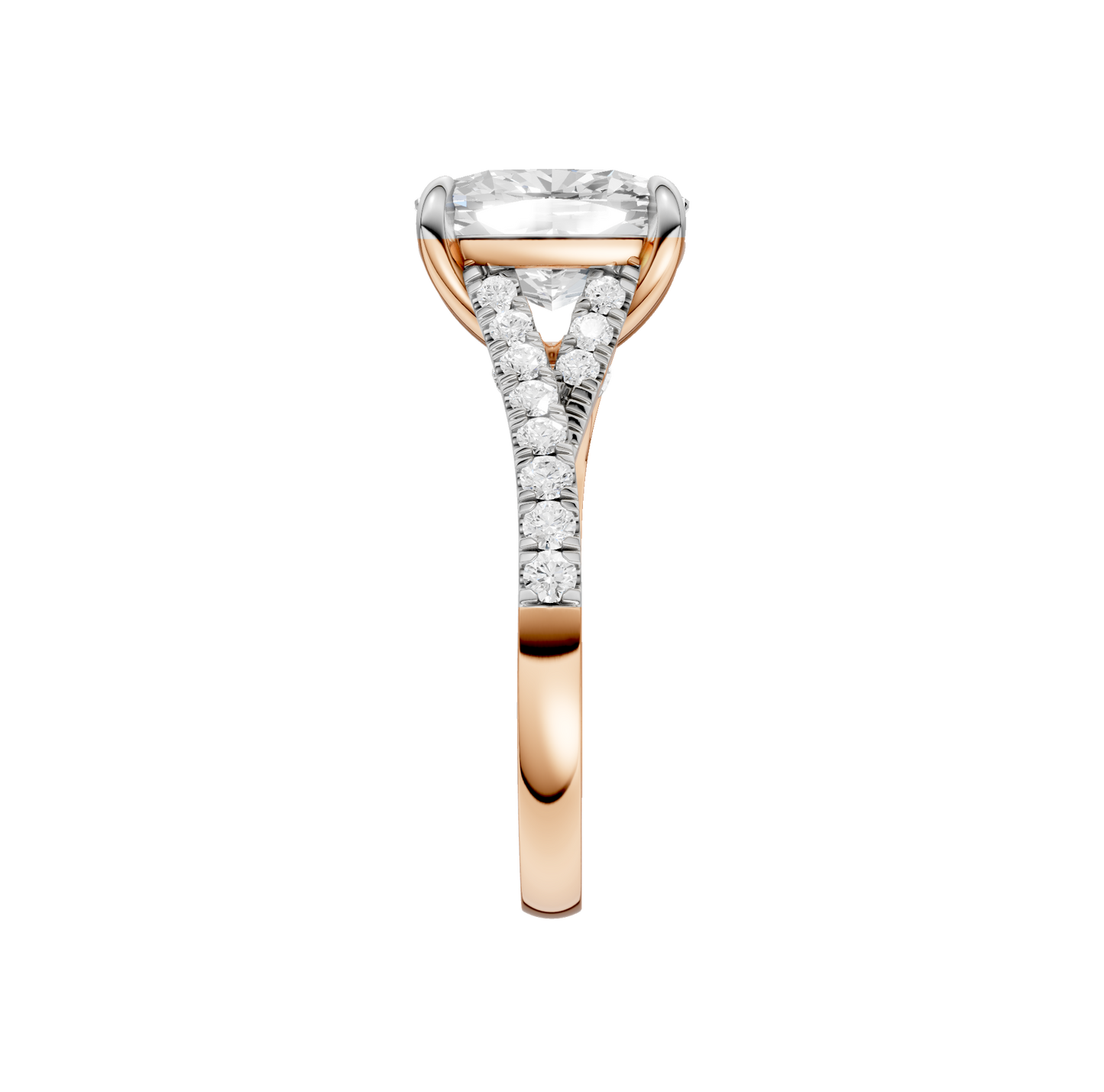 3.33ct Elongated Cushion Certified Lab Diamond Ring