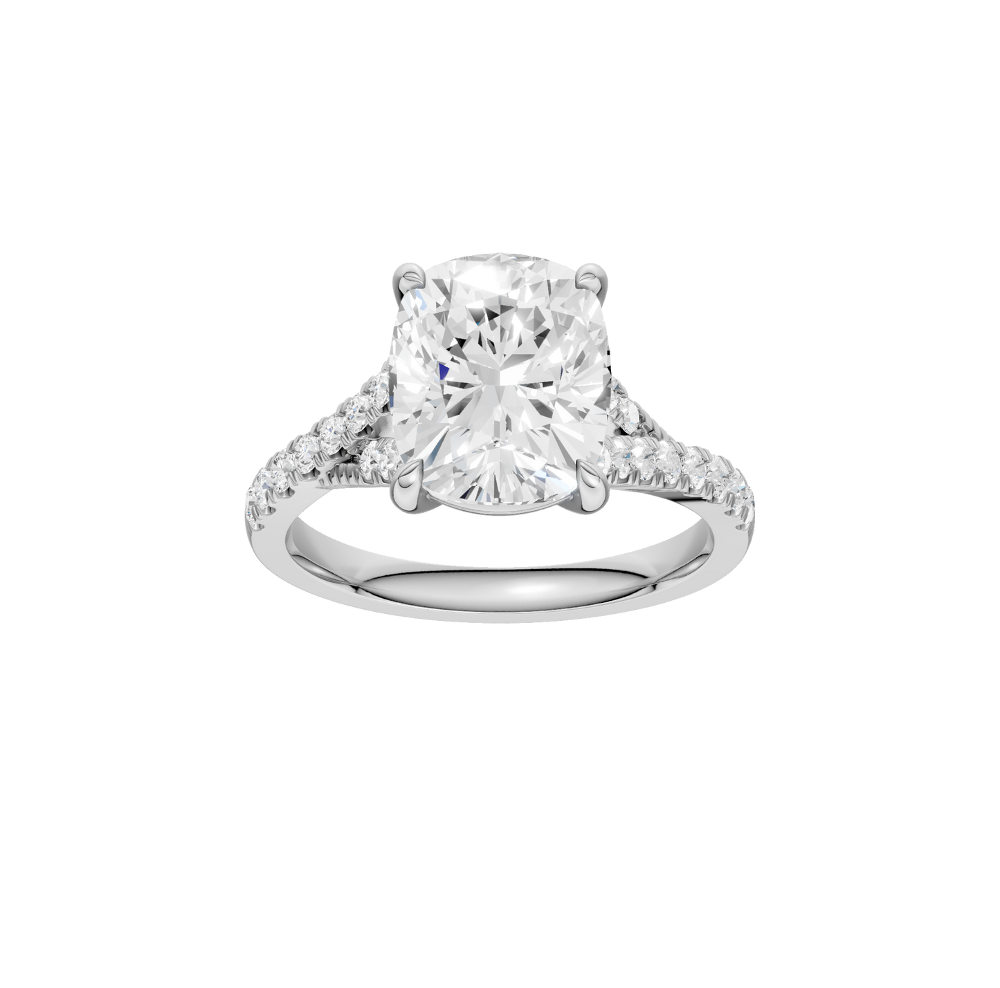 3.33ct Elongated Cushion Certified Lab Diamond Ring