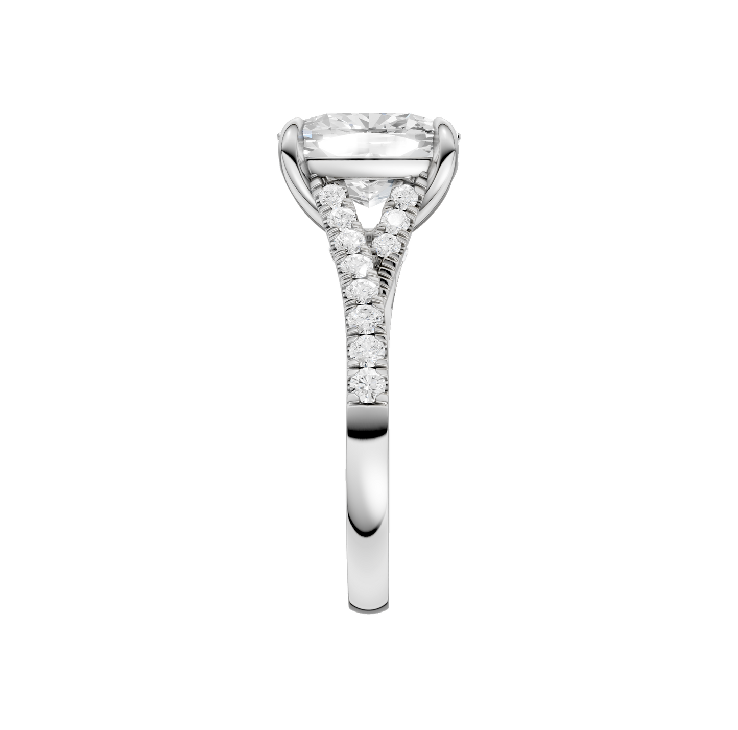 3.33ct Elongated Cushion Certified Lab Diamond Ring