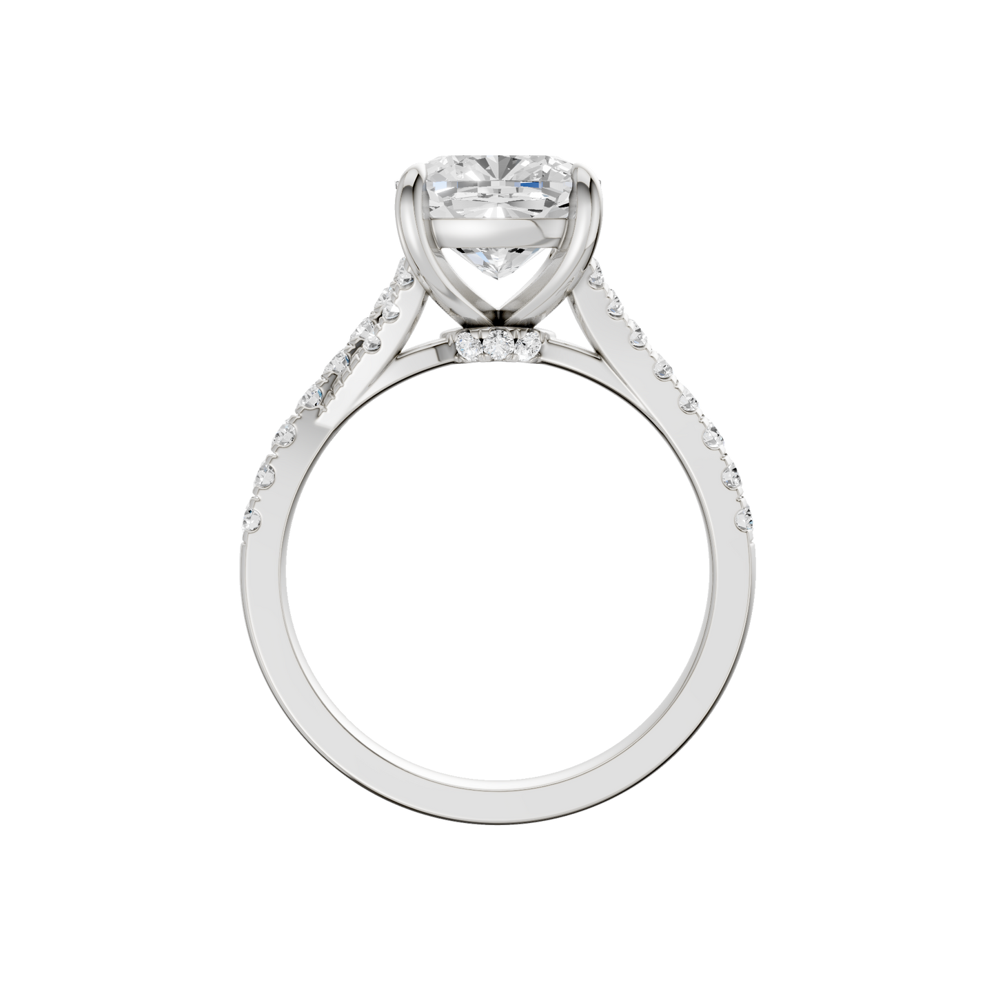 3.33ct Elongated Cushion Certified Lab Diamond Ring