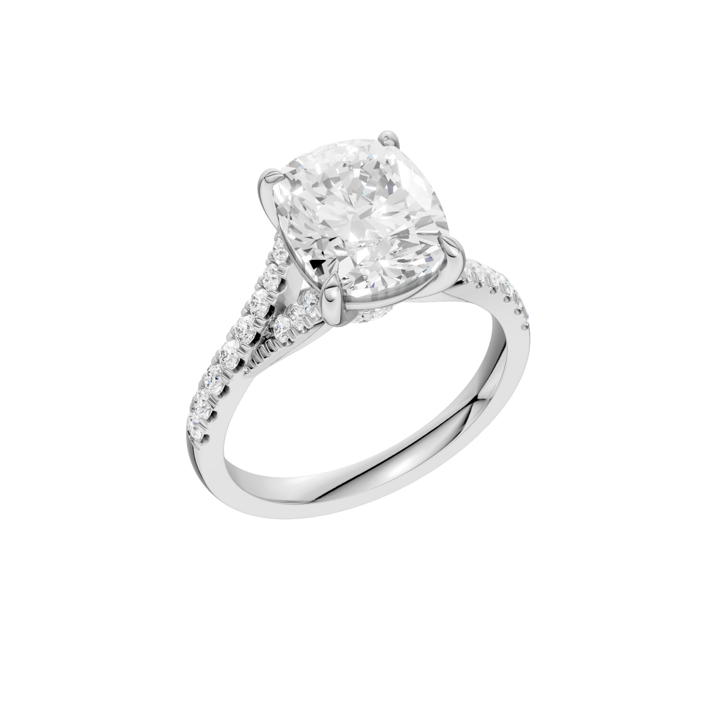 3.33ct Elongated Cushion Certified Lab Diamond Ring