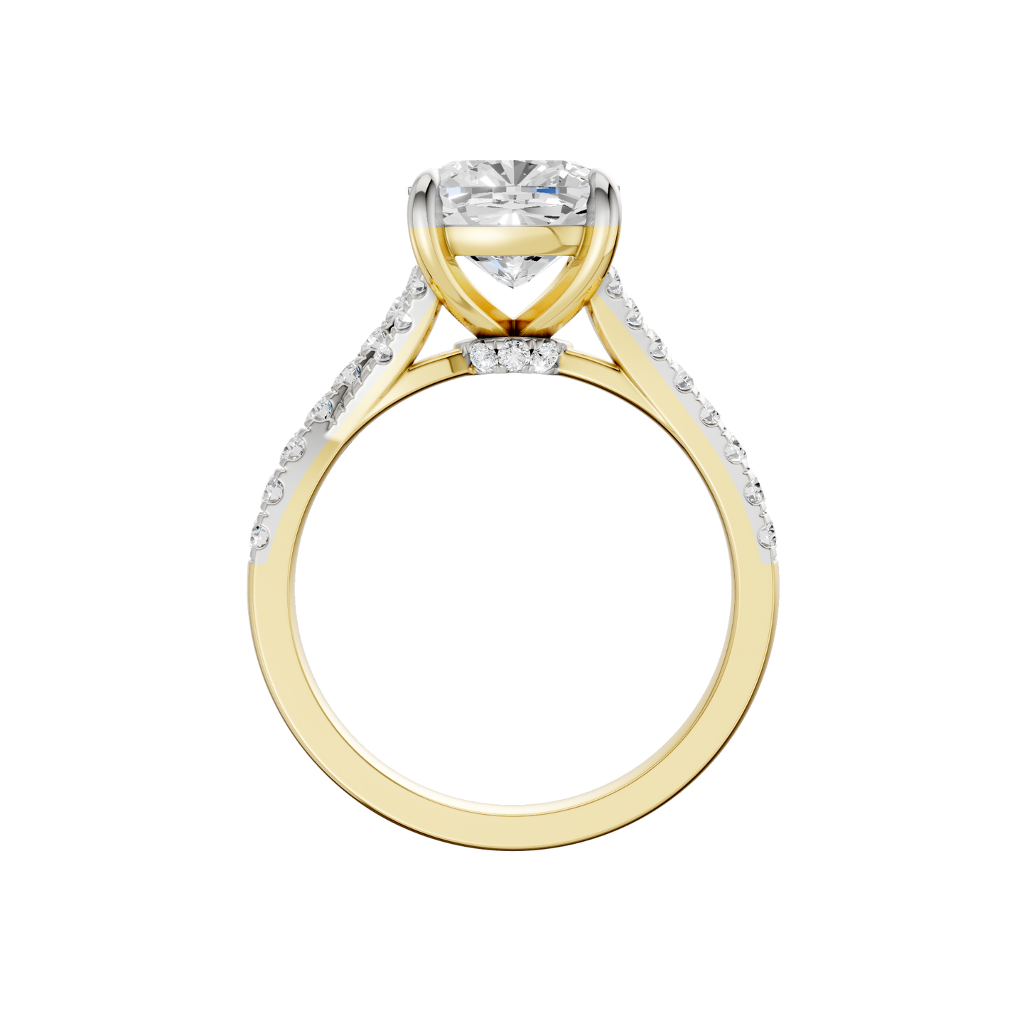 3.33ct Elongated Cushion Certified Lab Diamond Ring