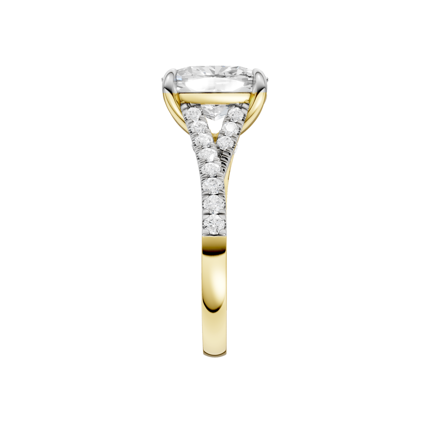 3.33ct Elongated Cushion Certified Lab Diamond Ring