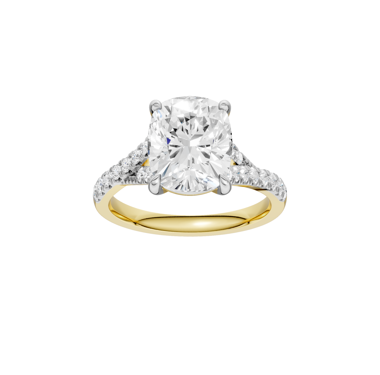 3.33ct Elongated Cushion Certified Lab Diamond Ring