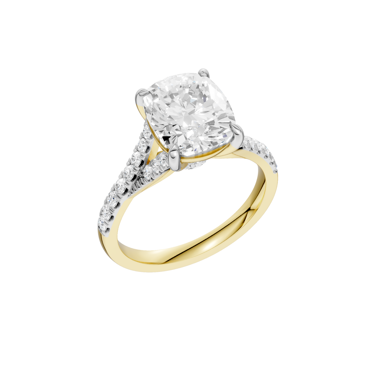 3.33ct Elongated Cushion Certified Lab Diamond Ring