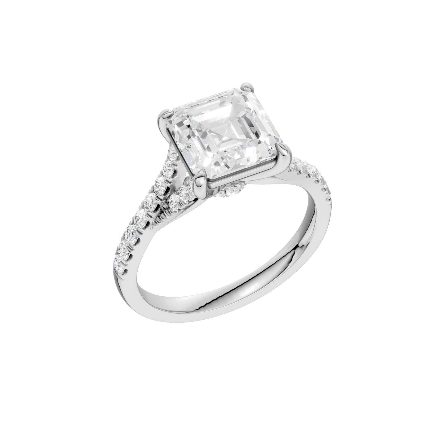 3.33ct Asscher Certified Lab Diamond Ring