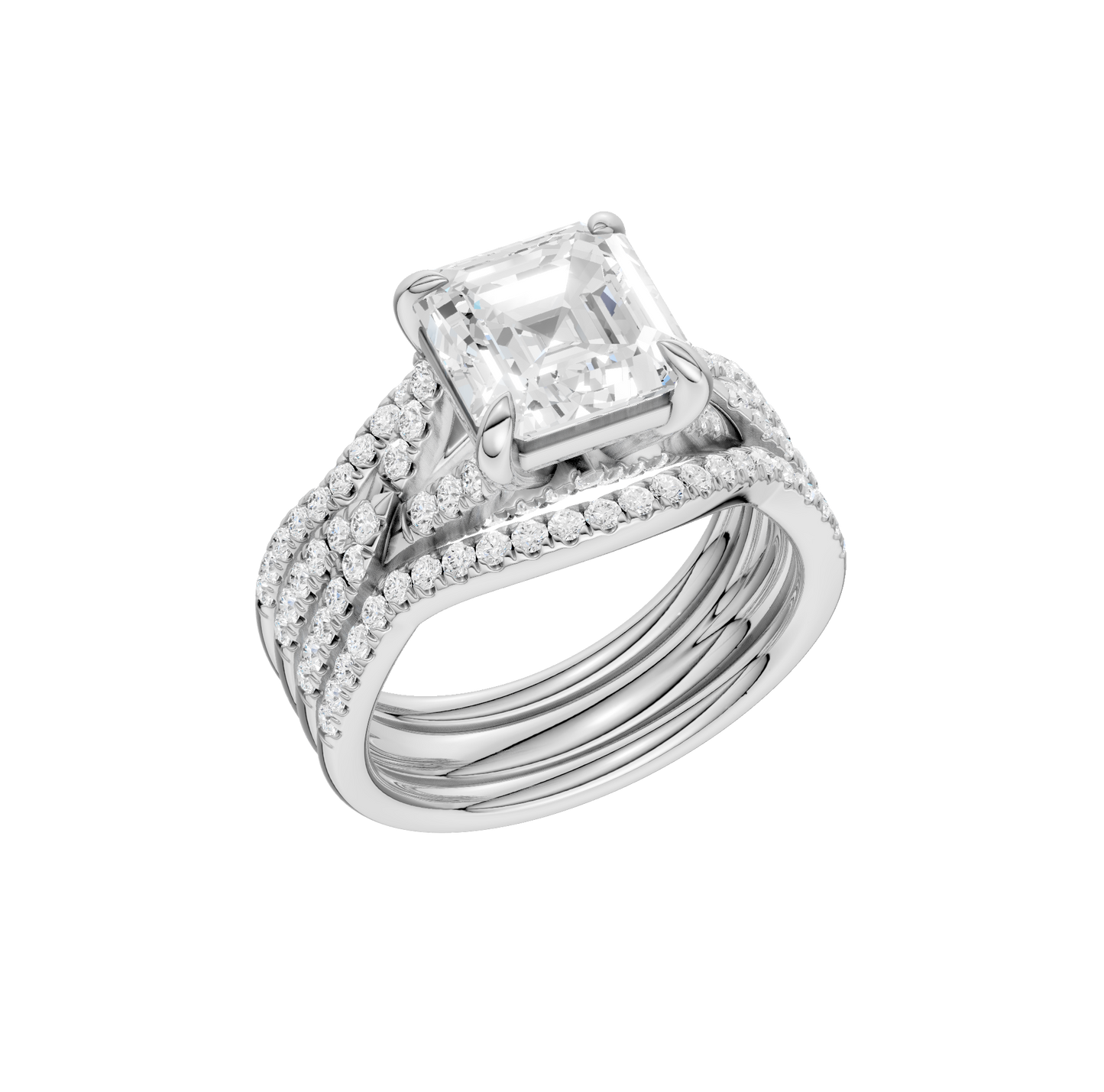 3.62ct Asscher Certified Lab Diamond Ring