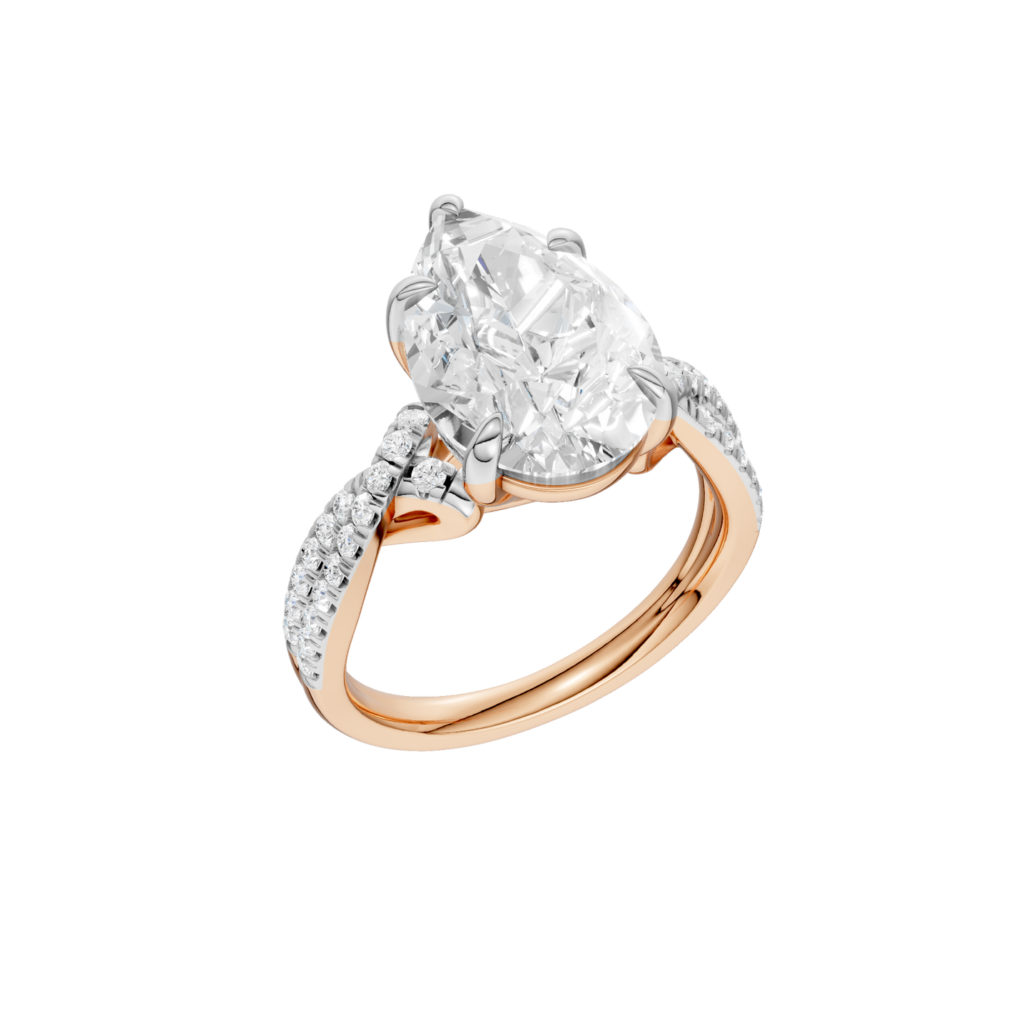 4.33ct Pear Certified Lab Diamond Ring