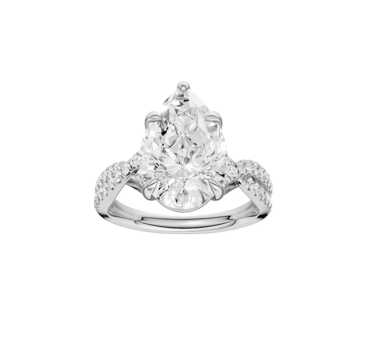 4.33ct Pear Certified Lab Diamond Ring